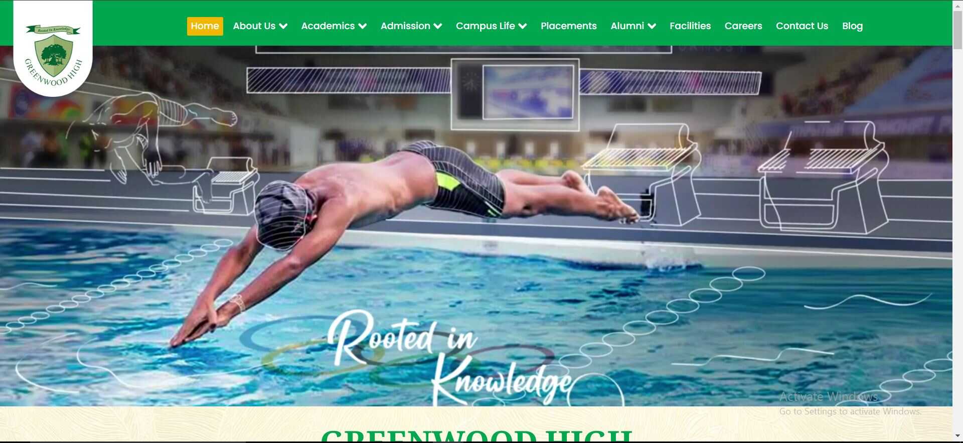 Greenwood international school website developed by yaseen pasha software engineer bangalore