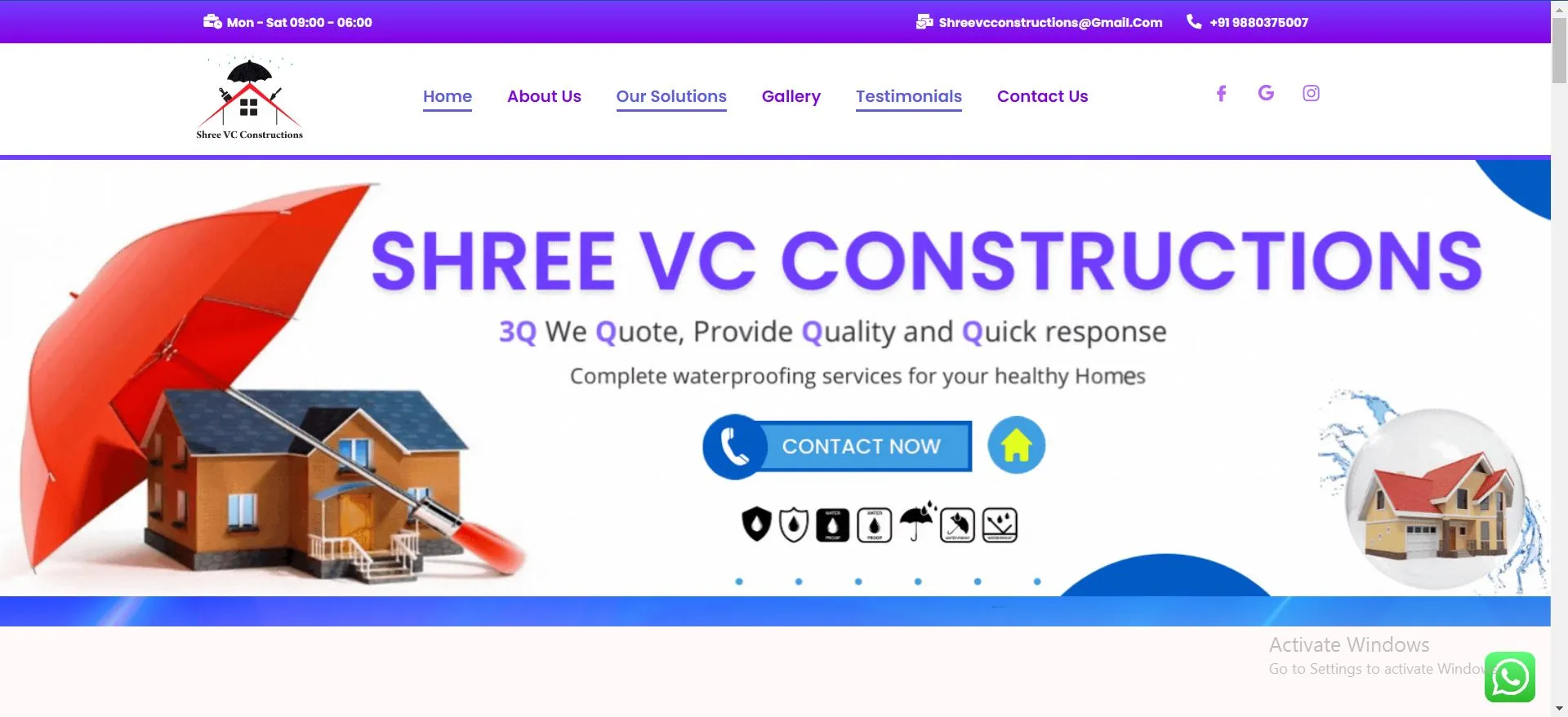 SVCC Services in bangalore website devloped by Webinfonix bangalore