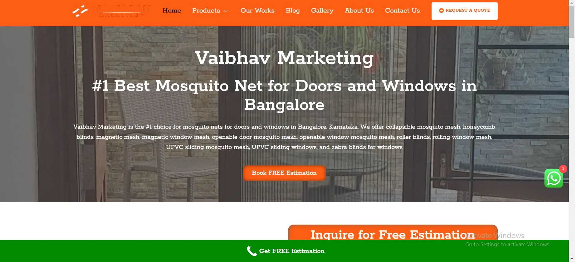 Vaibhav Marketing Website developeed by Webinfonix Bangalore