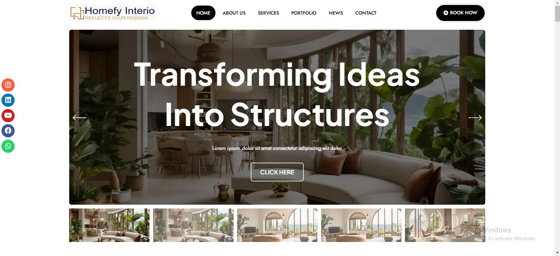 Homefy Interio Interior Diesign in Hyderabad Website Developed by Webinfonix Bangalore