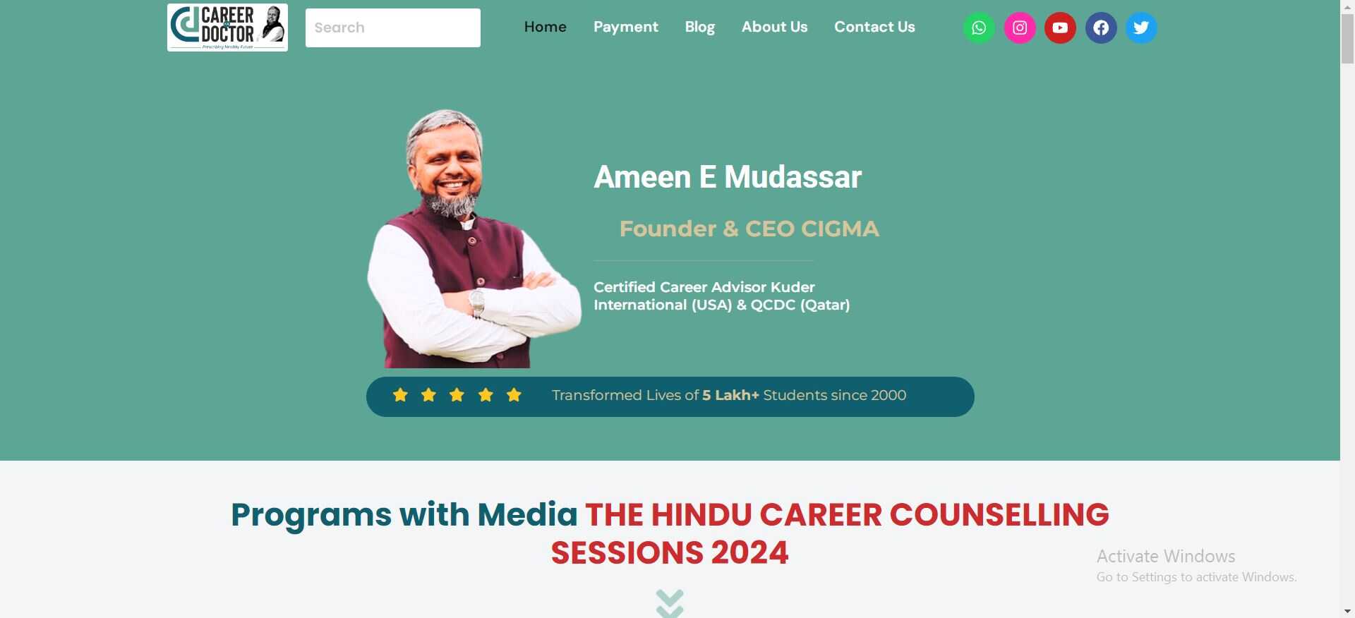 Career Ka Doctor website developer by Yaseen Pasha