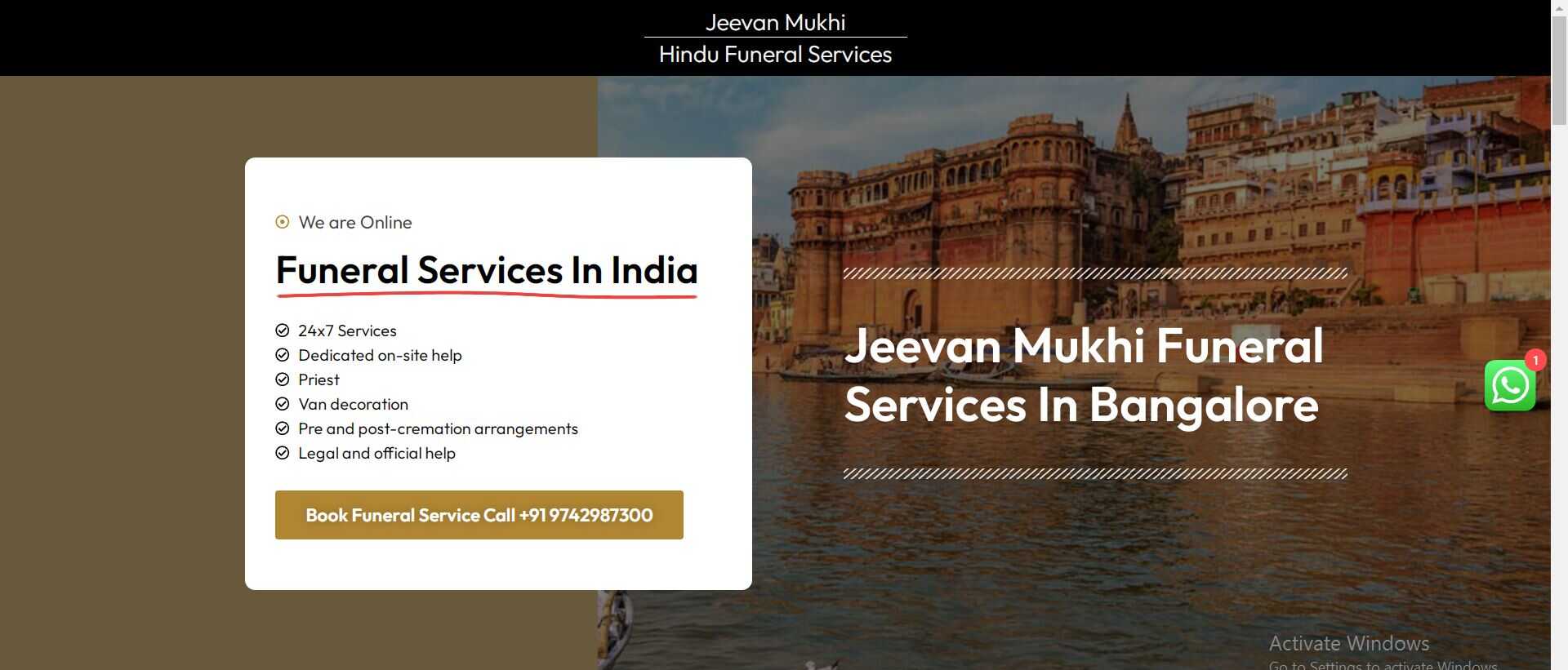 Jeevan Mukhi Funeral Services in Bangalore Website Developed by Yaseen Pasha