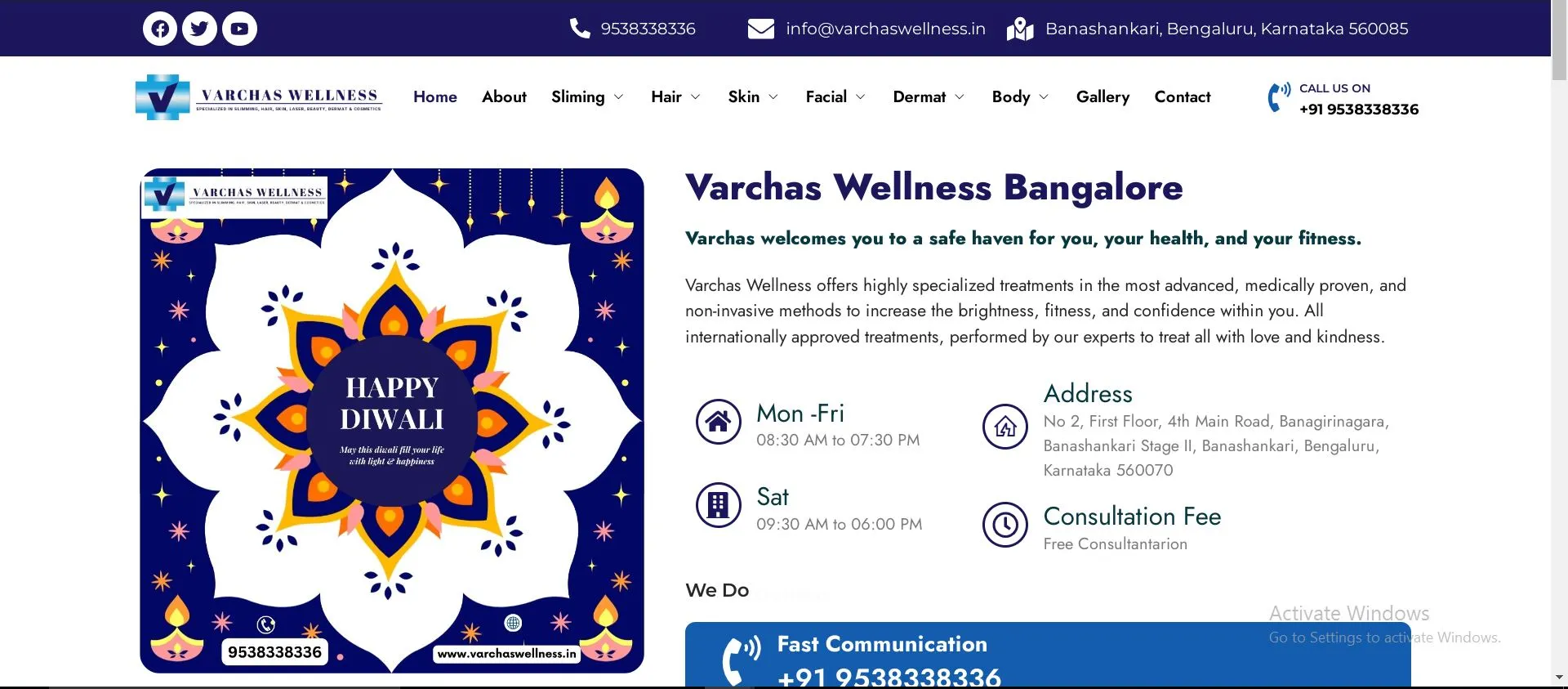 Varchas Wellness bangalore Website developed by Webinfonix Bangalore